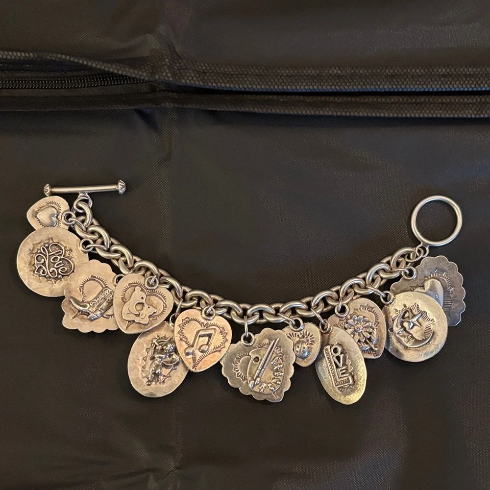 Colorful sterling Heart Charm Bracelet - Picture 2 of 9